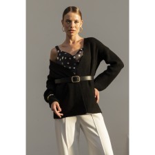 Cardigan female, size m, black color 62050