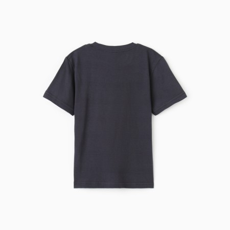 T-shirt for a boy, dark gray color, height 134 cm-3