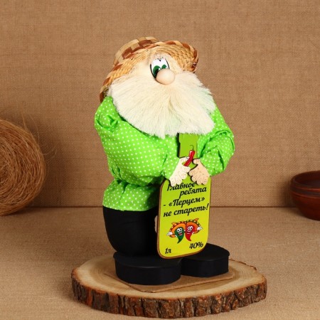 Amulet - brownie "Ivanovich with a bottle", h = 40 cm-1