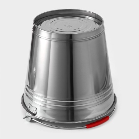A bucket with a lid, 12 l, d = 32 cm, from stainless steel Aisi 201-3