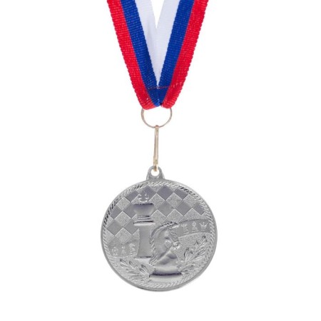 Medal thematic "chess", silver, d = 4 cm-2