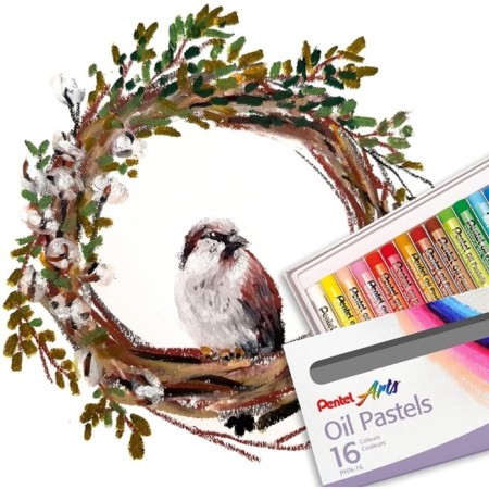 Oil pastel, 16 colors, Pentel, 8/60 mm, in cardboard-8