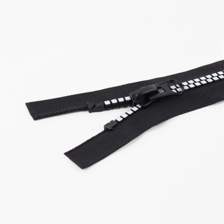 Lightning "Tractor", No. 8, detachable, automatic lock, 60 cm, black/white color-1