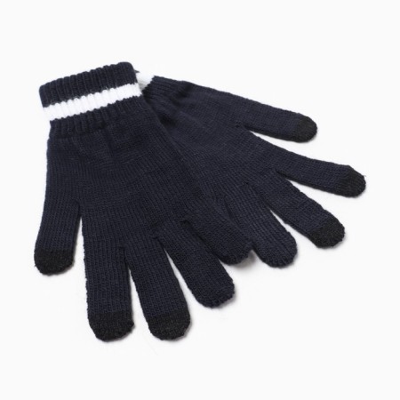 Female gloves, dark blue color, size 18-1