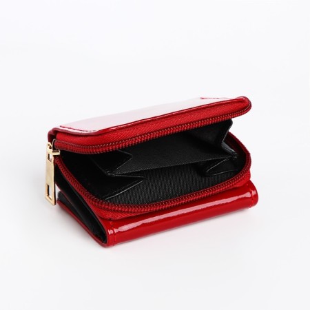 Women's wallet on the button, burgundy color-3