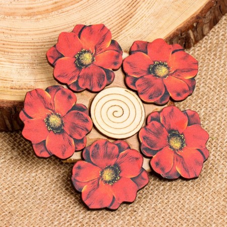 Hot "Red Flower" stand, 12x12cm, juniper