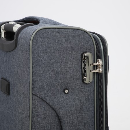 Small suitcase 24 "On the zipper, code castle, with extension, the color is gray-4