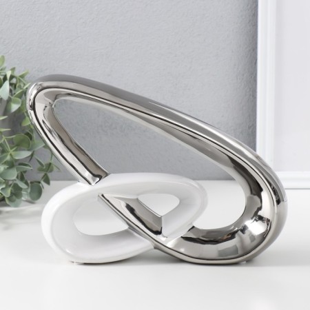 Souvenir Ceramics "Abstraction. Chain" silver with white 26.5x5x5x19.5 cm