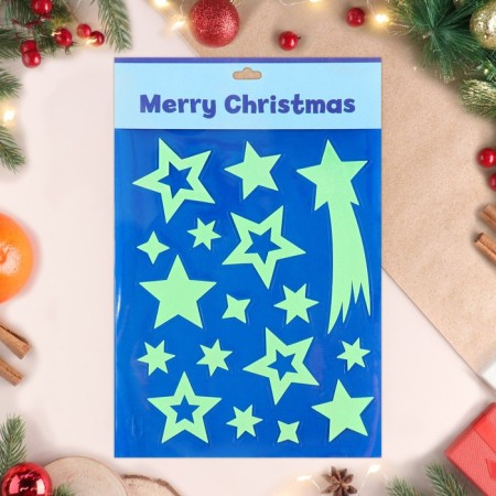 Stickers on the windows "New Year" stars, 28 x 19 cm-1