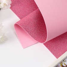 Foamiran glitter 2 mm, 50x50 cm, pink