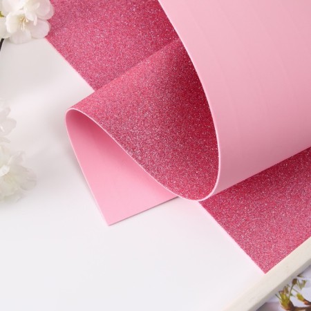 Foamiran glitter 2 mm, 50x50 cm, pink
