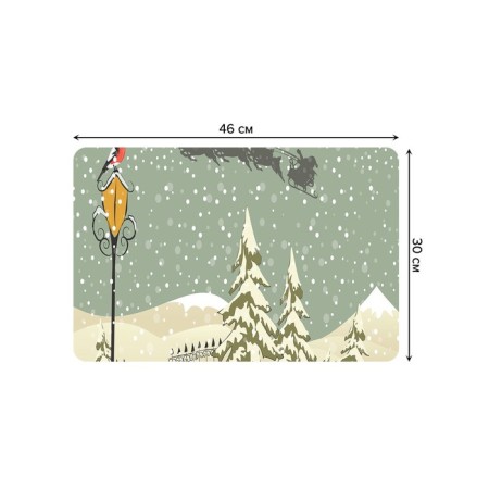 A set of napkins for setting the table "Santa on the way", rectangular, rounded edges, size 30x46 cm, 4 pcs-2