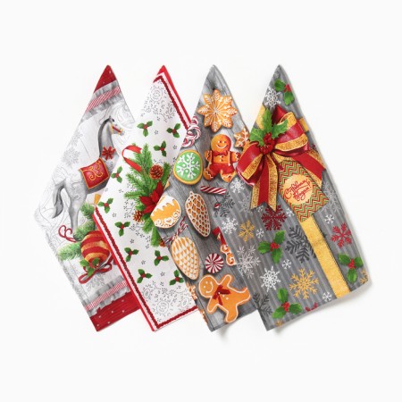 Set of kitchen towels of the Dolyana "Gift" 35x60cm-4pcs, 100% cotton-1