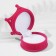 Velvet case under the pendant/ring "Crown", 5.5 × 5.5 × 4.5, pink color, white insert
