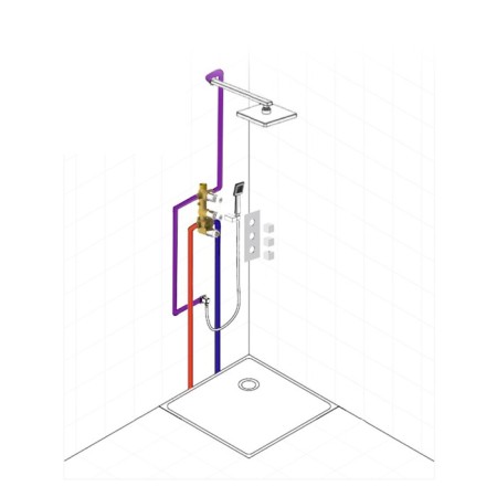 The shower system TIMO Tetra-Thermo SX-0179/00sm, built into the thermostat, chrome-5