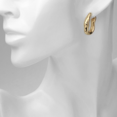 Earrings Metal "Bohemia" Virazh bend, Color Gold-3