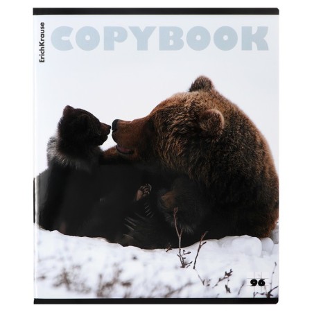 A notebook of 96 sheets in a cage, Erichkrause "Bears", glossy lamination, whiteness 100%, mix-6