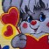 Waffle bunny towel with a heart 35x60cm, 150g/m, HL 100%