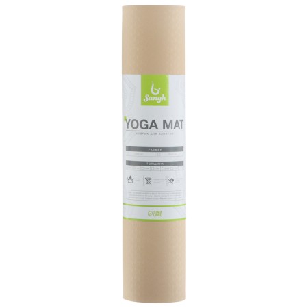 Sangh yoga rug, 183x61x0.6 cm, beige/brown color-5