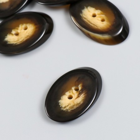 Button plastic for creativity 2 punctures "Eclipse. Oval" 4x2.5x0.5 cm-1