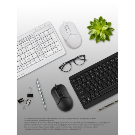 Keyboard + Mouse A4Tech FSTYLER F1512 CLAV: White Mouse: White USB (F1512 White)-4
