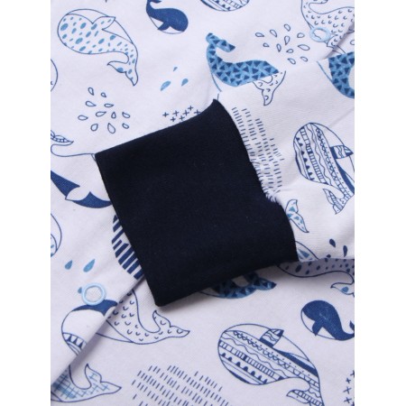 Details for children with closed legs "whales", white/blue color, height 56 ​​cm-2