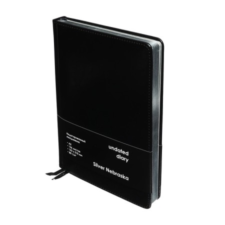 Delivery of Leduced A5, 136 sheets in a ruler, leatherette "Nebraska", silver cut, black-1