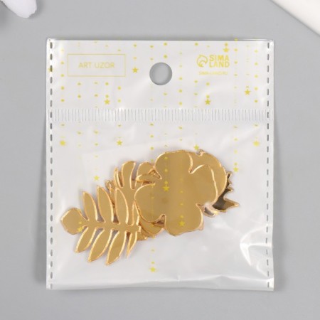 Decor for creativity plastic mirror "leaves" set 6 pcs-3