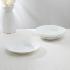 A set of soup plates Luminarc Trianon, 650 ml, d = 22 cm, glass ceramics, 6 pcs, white color