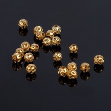 Crimp (clamping bead) SM-393 (set 20 pcs.), 4 mm, color gold
