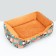 Animal bed lynch + rattan rug, 45 x 30 x 15 cm, beige-gray