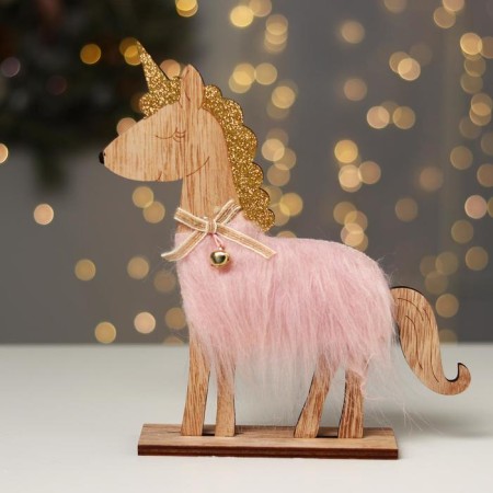 New Year's decor with the backlight "Unicorn with the bell" 21.5 × 5 × 23 cm, pink-2