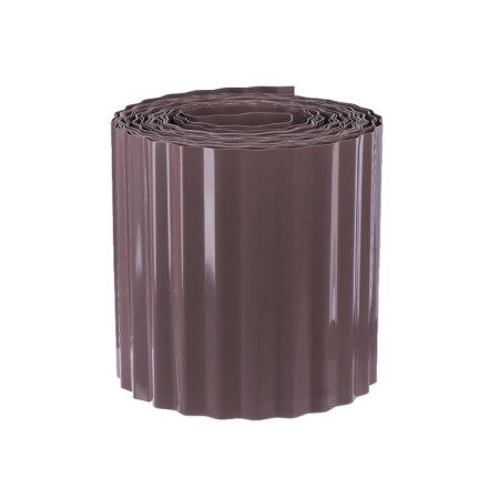 Border tape, 0.15 × 9 m, thickness 0.6 mm, plastic, corrugation, dark brown, Greengo-6