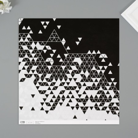 Scrapbooking paper "Triangles in details" density 180 grams set 5 pcs 30.5x32 cm-2