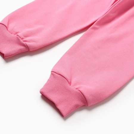 Pajamas for the girl is combed, the color is light yellow/pink, height 122-128-8