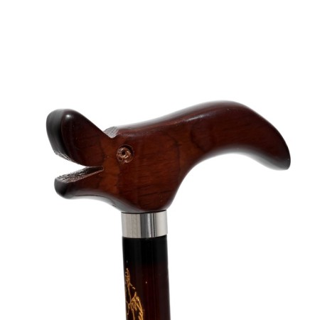Souvenir cane 90cm, dragon hilt, dark-1