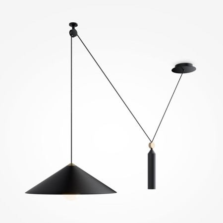 Squirry of suspended technical P080PL-01B, 1HE27, 60W, 42x42x140 cm, black color black