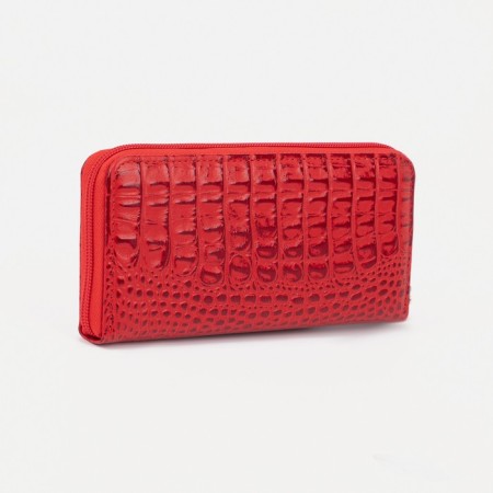 Women's wallet with a zipper, with a pen, red color-1