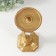 Polystone candlestick for 1 candle "Observing" gold 10.7x10.7x26.4 cm
