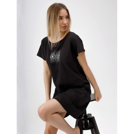 Night shirt female diva, size 52, black color-12