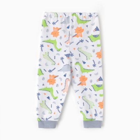 Pants children, white color/dinosaurs, height 74 cm-3