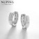 Cooping earrings Xuping Circle Perfection, white color in silver, D = 1.5 cm