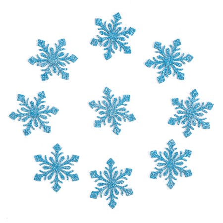 Decor "Snowflakes", set of 9 pcs., Blue color