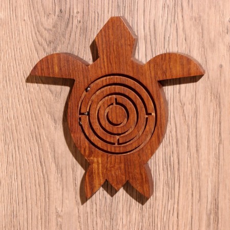 Puzzle-labyrinth "Turtle" 15x15 cm, tree shisham-1