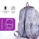School backpack of textiles on lightning, 4 pockets, lilac color