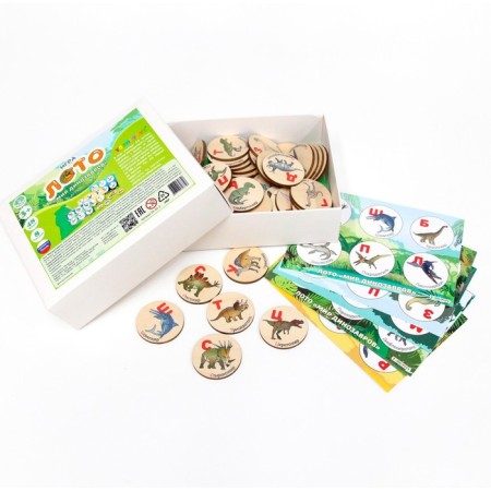 Loto "World of dinosaurs" (round chips)-3