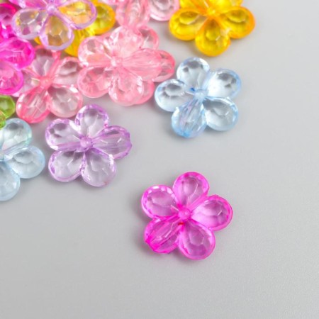 Decor for creativity plastic "Flower" transparent set 50 pcs 1.2x1.2 cm-1