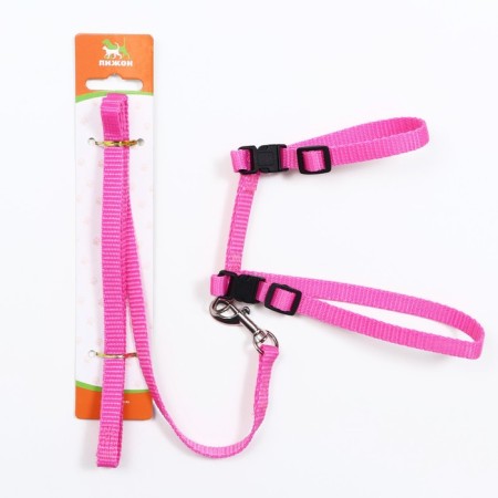 Kit for cats, width 1 cm, Osh 16.5-27 cm, fire 21-35 cm, leash 120 cm, pink-7