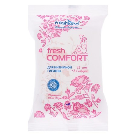 Wet napkins, for intimate hygiene, 12+3 pcs.