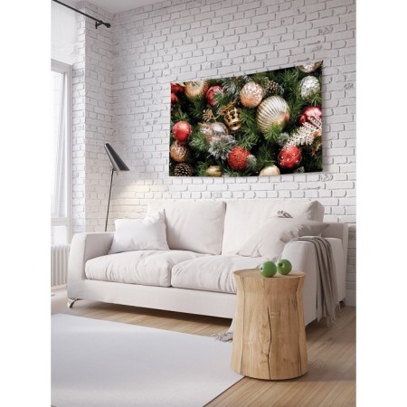 Decorative panel with photo printing "Festive decoration", horizontal, size 100x150 cm